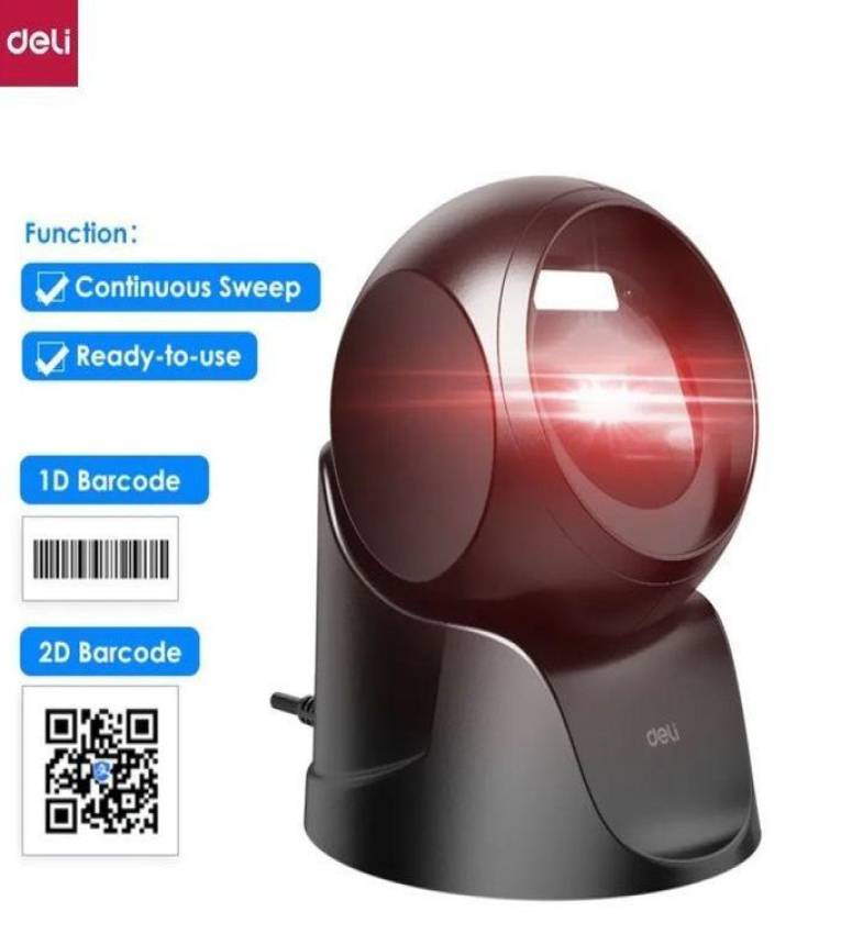 Deli Caméra Scanner lecteur de code S231 1D/2D Barcode barres omnidirectionnel Rapide